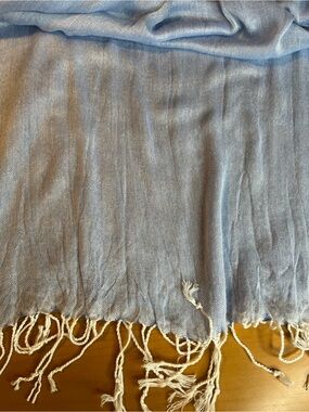 Bass Light Blue Fringe Hem Women’s Scarf Wrap